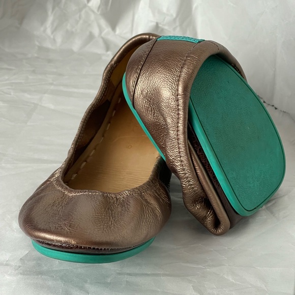 Preloved TIEKS by Gavrieli ROSÉ Full-grain Leather Ballet Flats Size 9 - Picture 5 of 11